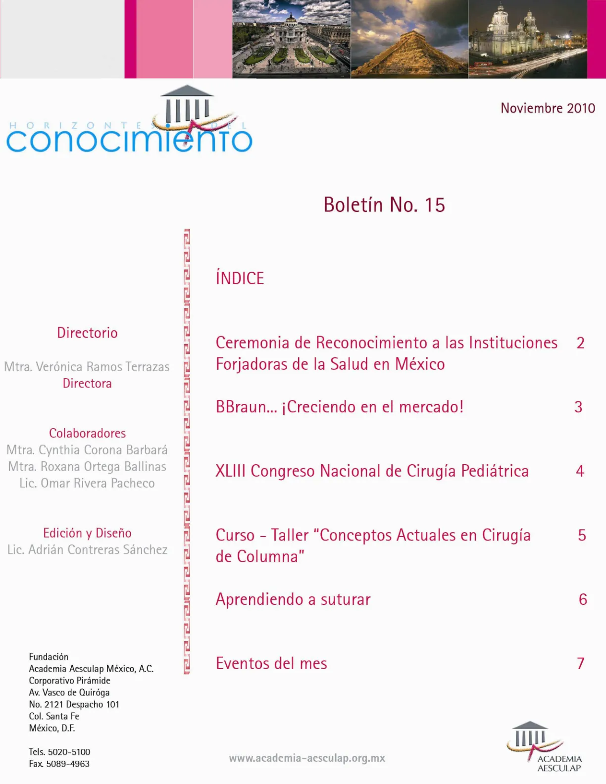 Portada Horizontes del Conocimiento No. 15 | Noviembre 2010