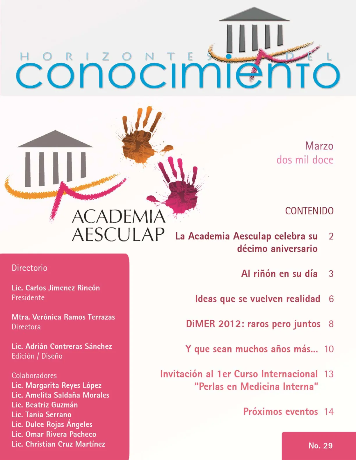 Portada Horizontes del Conocimiento No. 29 | Marzo 2012